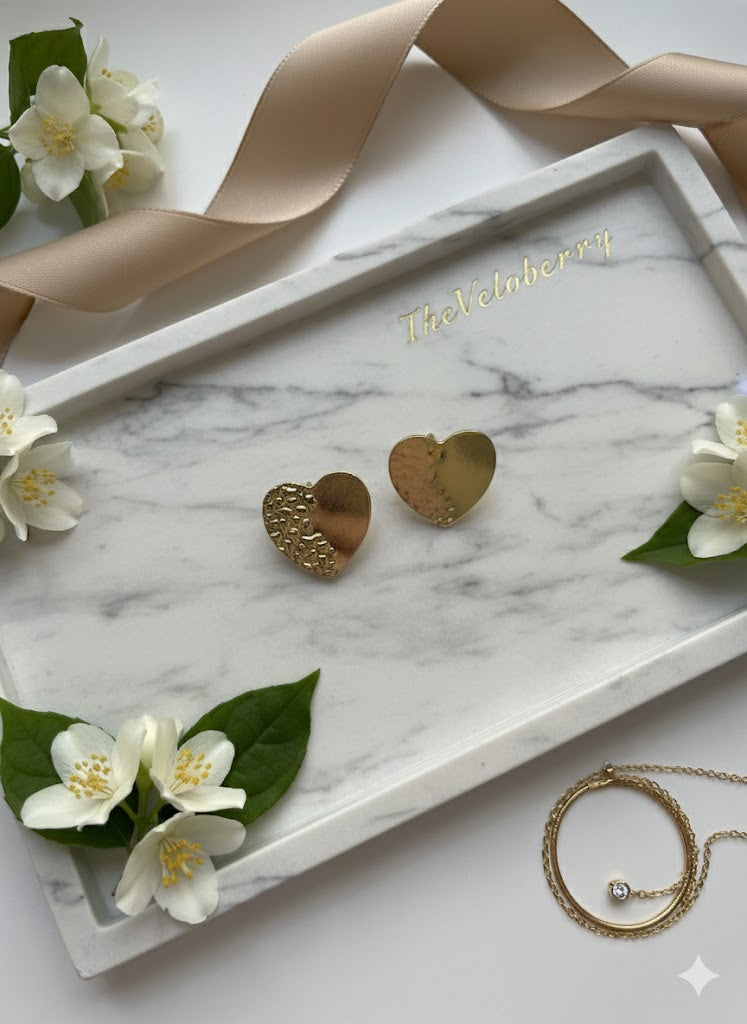 Embeded heart earrings