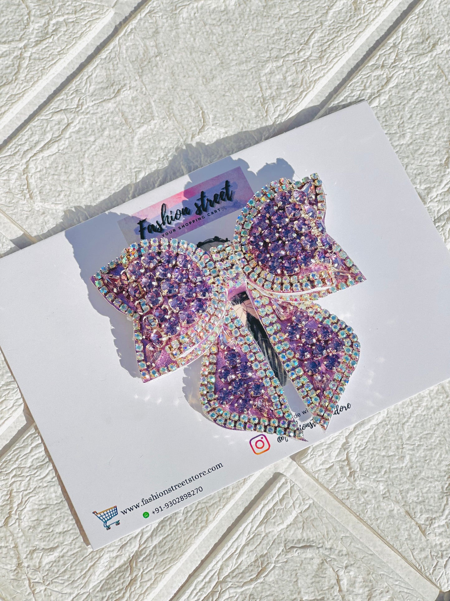 Moonlit Lavender - Bejewelled Bow