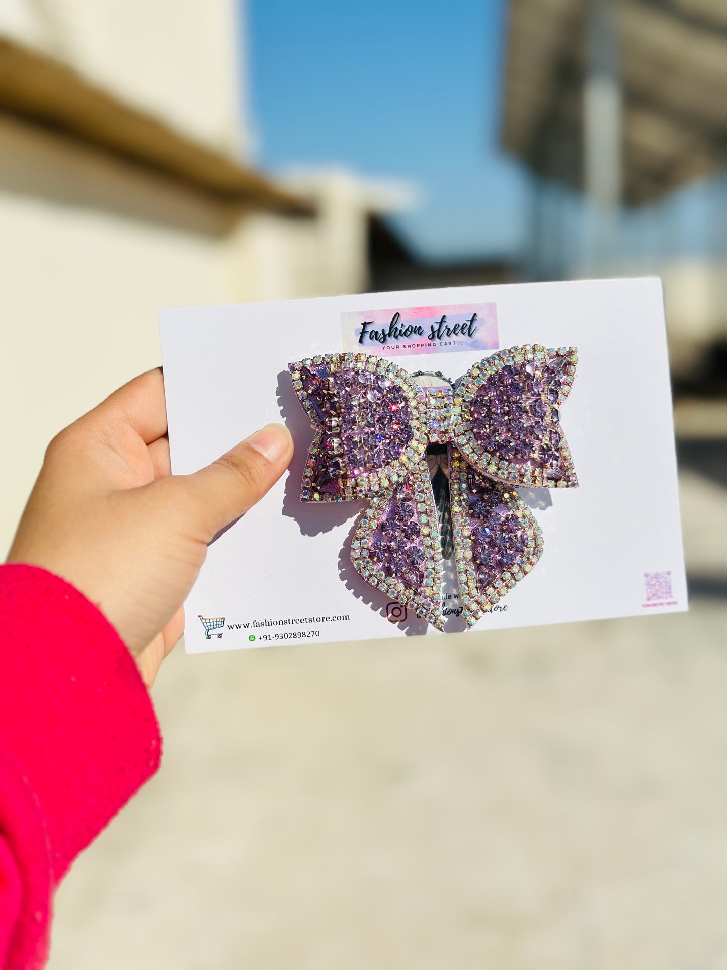 Moonlit Lavender - Bejewelled Bow