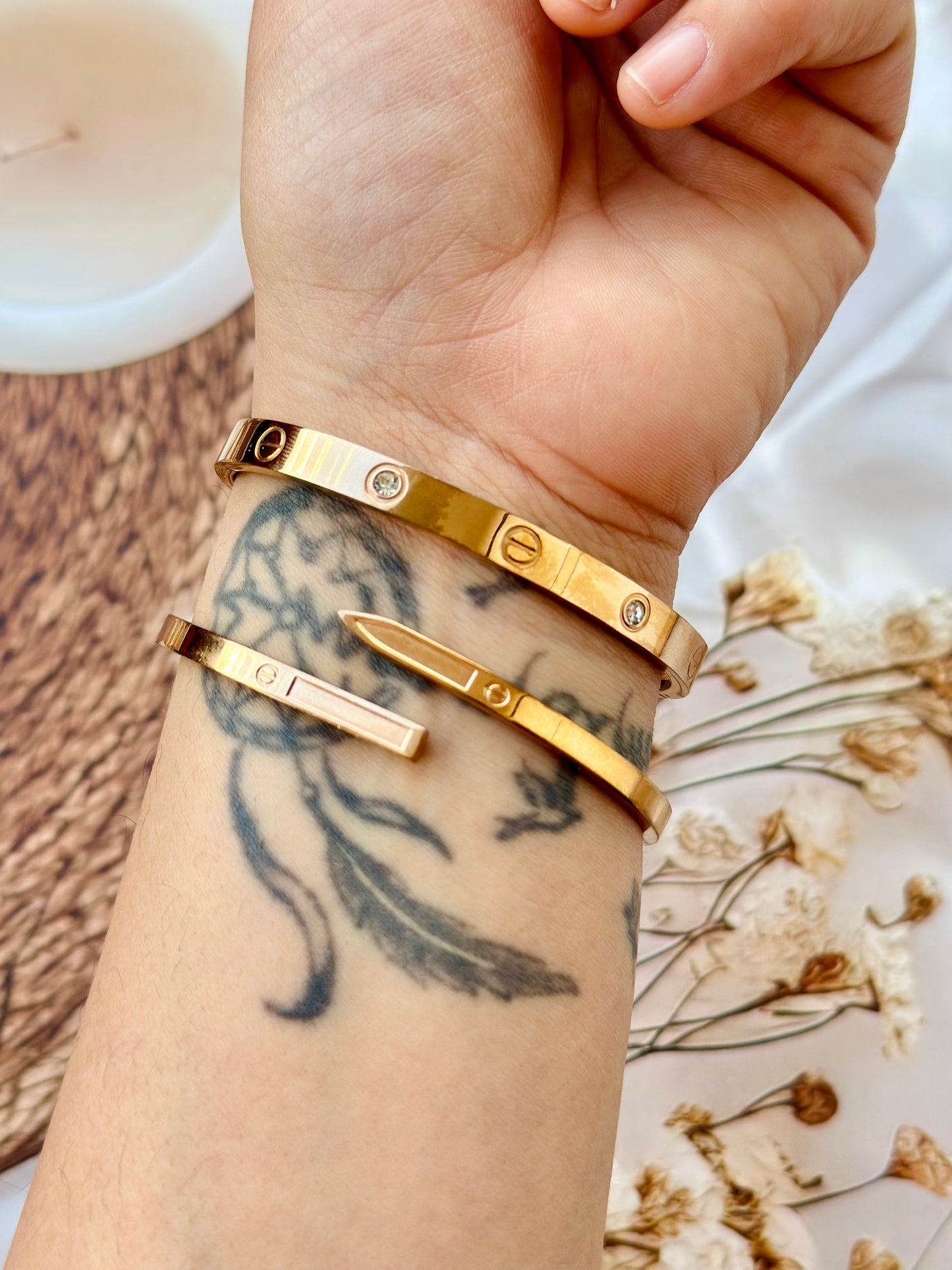 The Cartier Stack - Anti tarnish bracelets