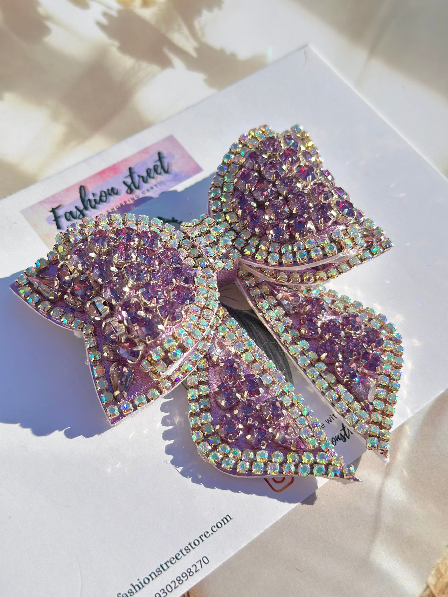 Moonlit Lavender - Bejewelled Bow