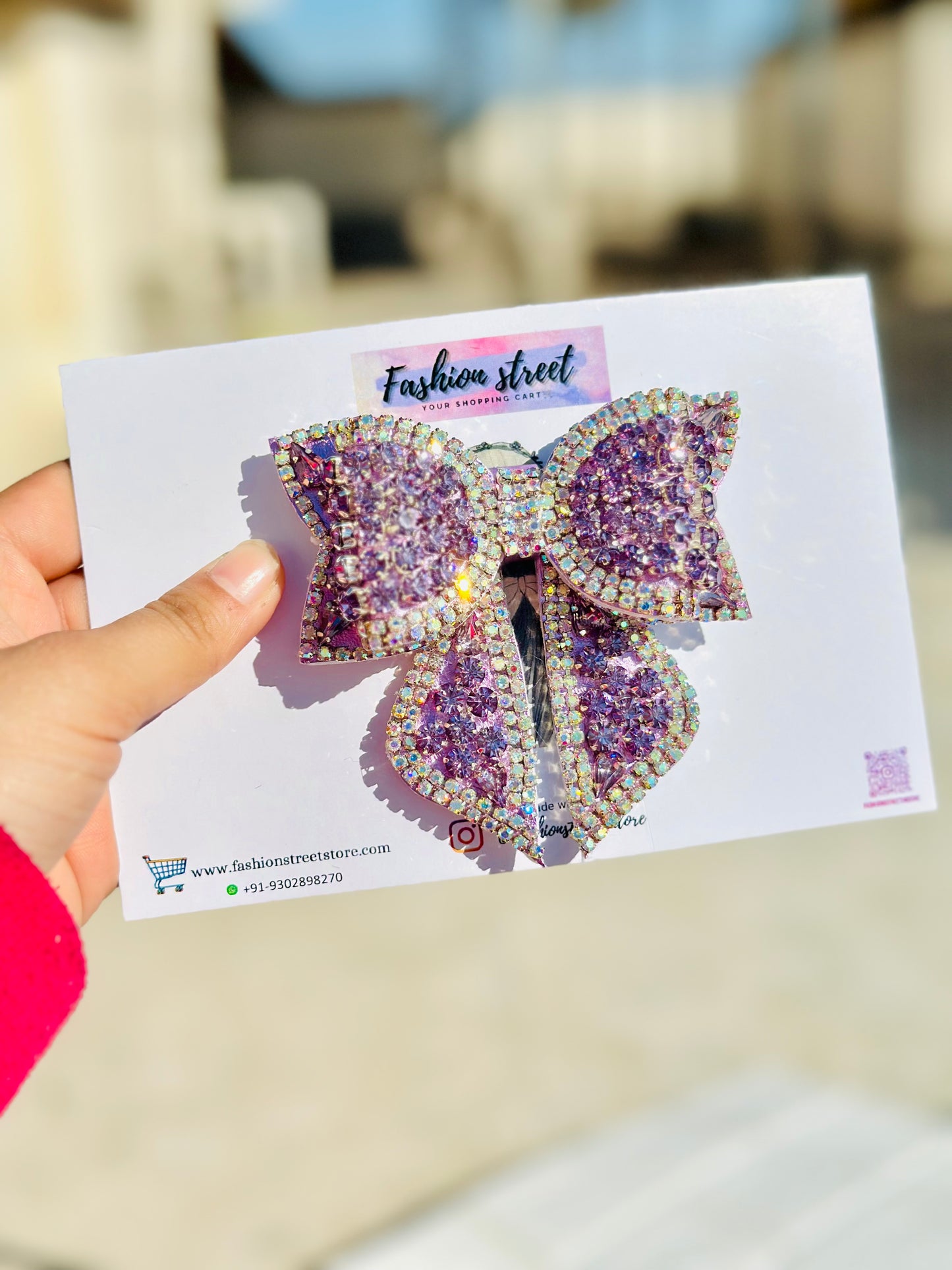 Moonlit Lavender - Bejewelled Bow