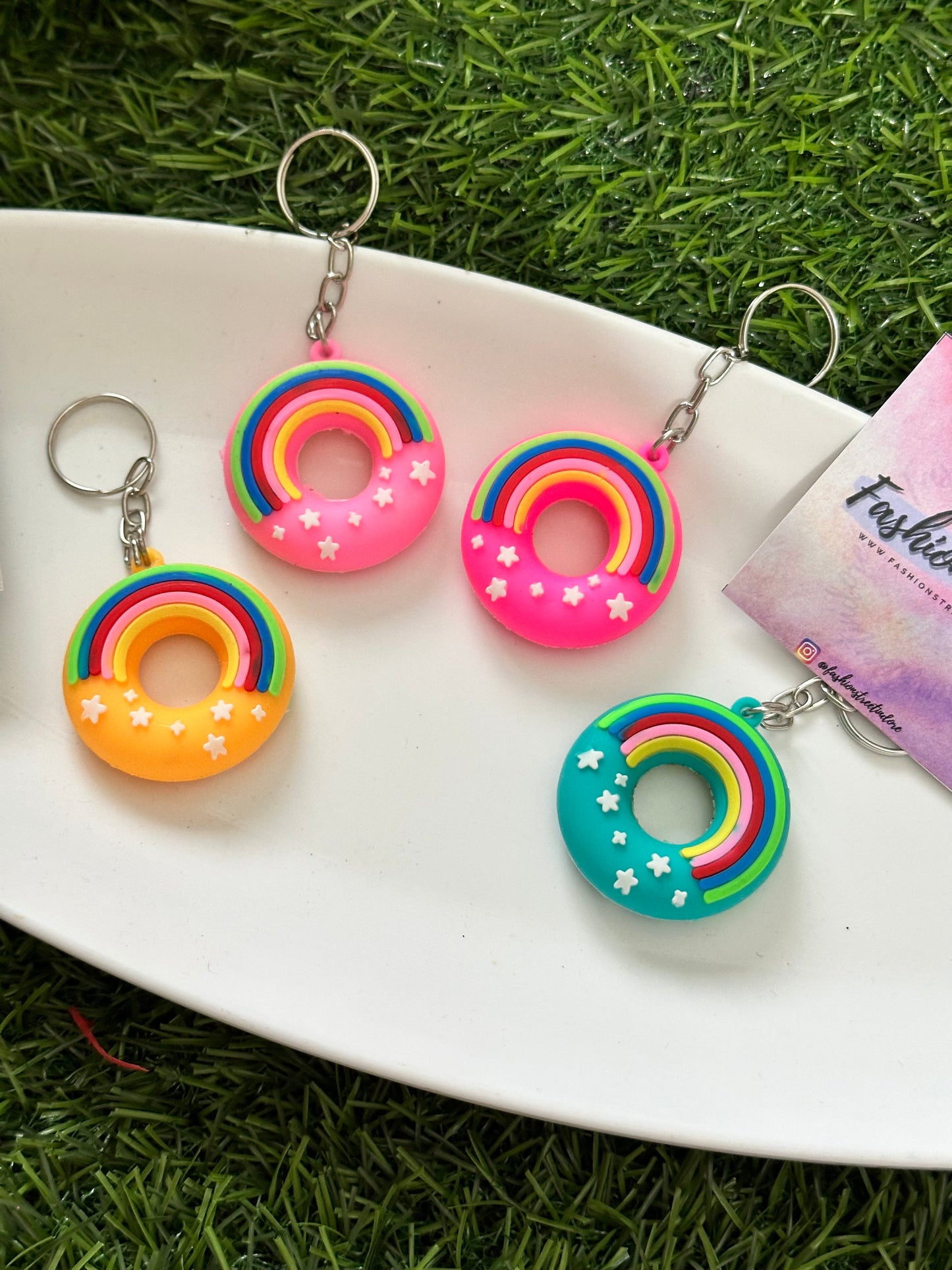 Unicorn Donut Keychain