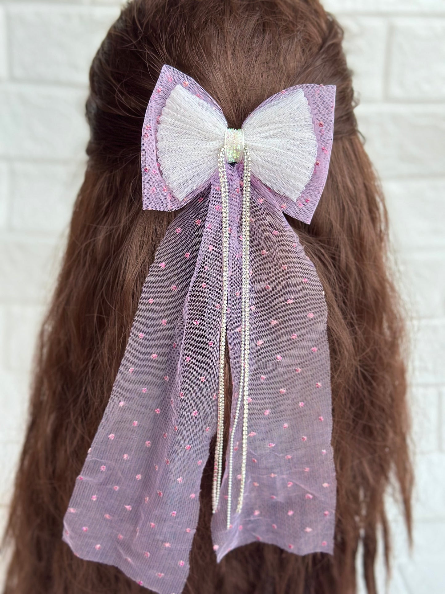 Violet - Rhinestone bow