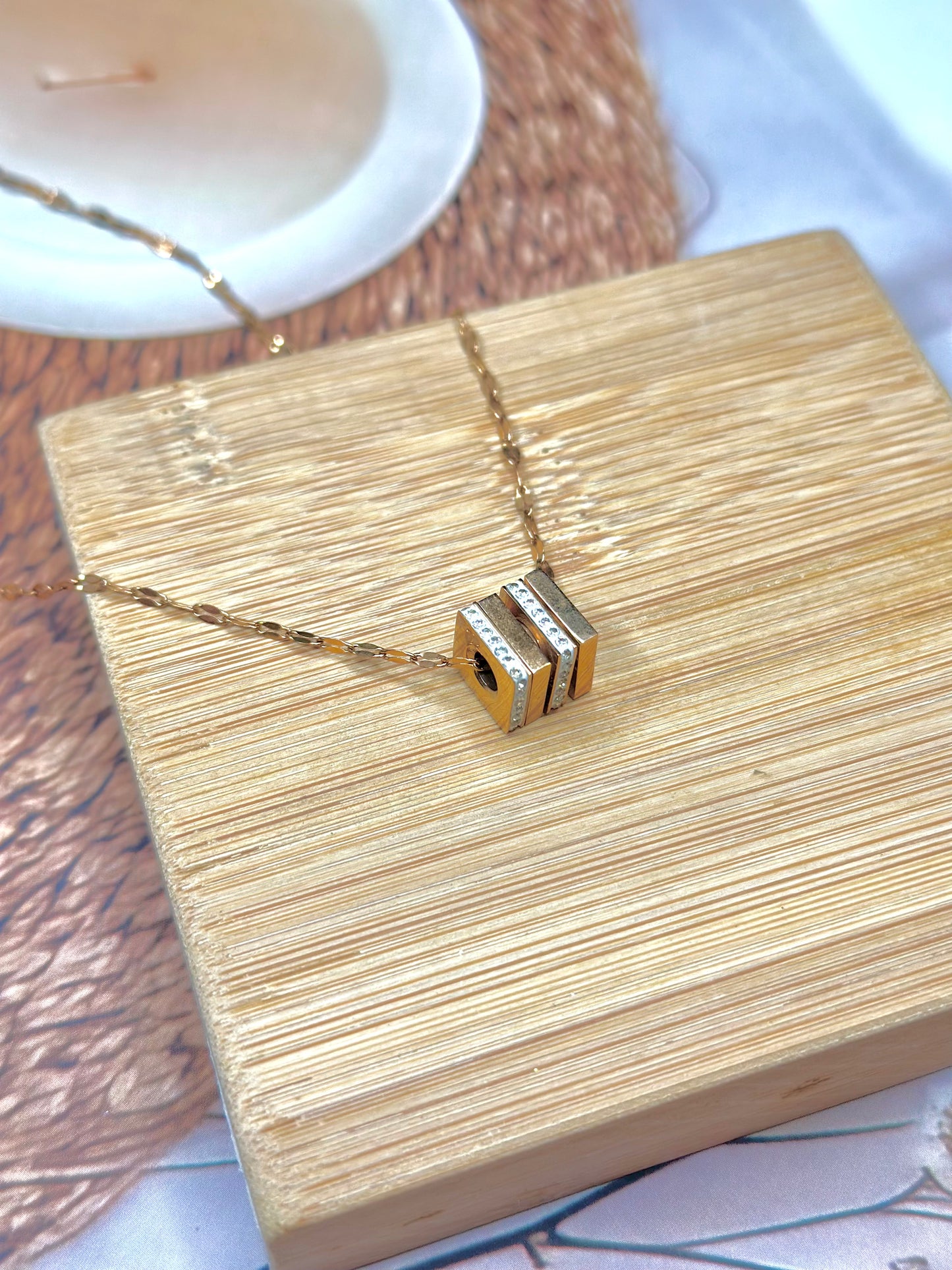 Triple layer brick Necklace