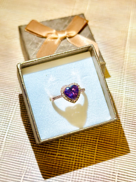 Lavender love - heart ring