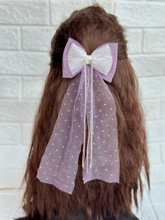 Violet - Rhinestone bow
