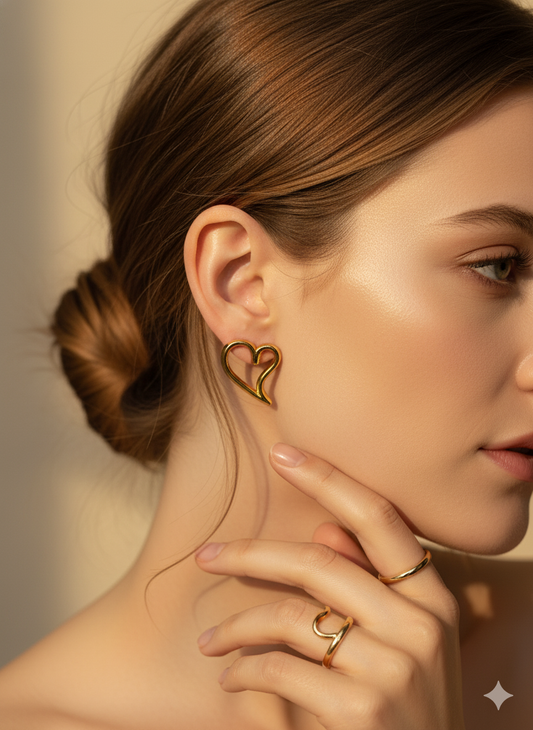 Curvy heart earrings