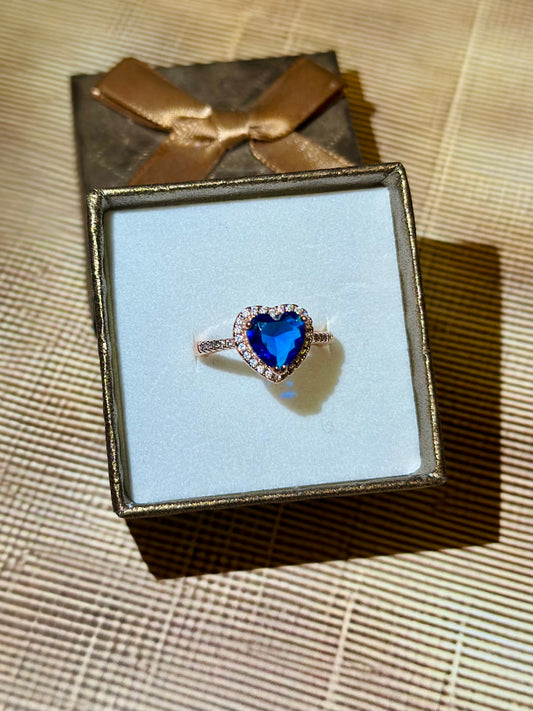 Royal Sapphire - heart ring